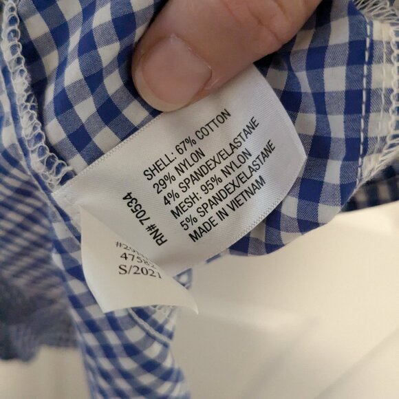Orvis River Guide Shirt Dress Womens Size Med Blue White Checker Gingham Active - Picture 10 of 11